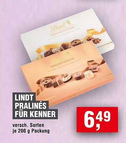 Lindt Pralines für Kenner - verschiedene Sorten à 200 g