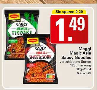 Maggi Magic Asia Saucy Noodles verschiedene Sorten 128g