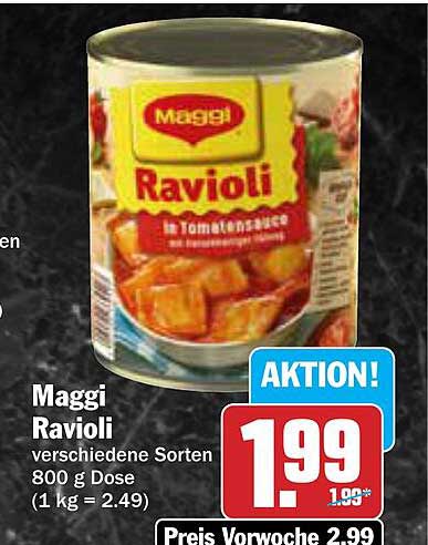 Maggi Ravioli verschiedene Sorten 800 g Dose