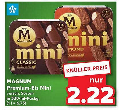 MAGNUM Premium-Eis Mini in verschiedenen Sorten