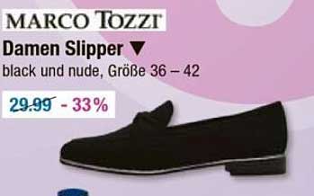 MARCO TOZZI Damen Slipper - black und nude, Größe 36 – 42