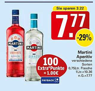 Martini Aperitiv verschiedene Sorten 0,75L Flasche