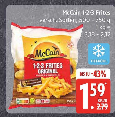 McCain 1:2:3 Frites - Verschiedene Sorten, 500 - 750 g