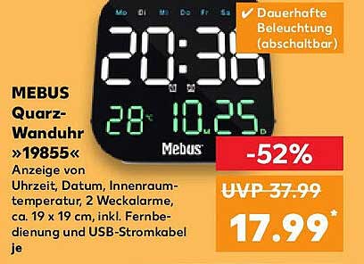 MEBUS Quartz-Wanduhr »19855«
