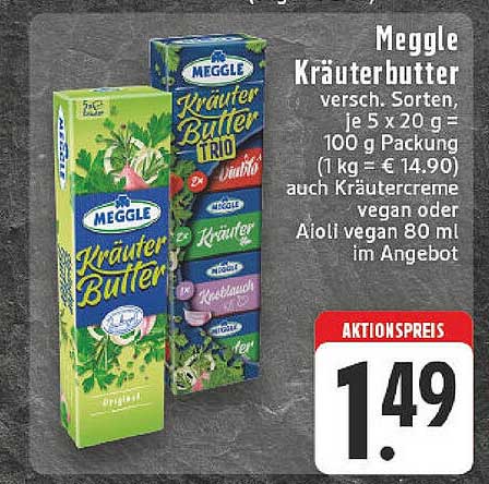 Meggle Kräuterbutter - verschiedene Sorten