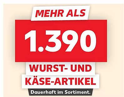 Mehr als 1.390 Wurst- und Käse-Artikel