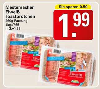 Mestemacher Eiweiß Toastbrötchen 260g