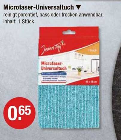 Microfaser-UniversalTuch - reinigt porentief, nass oder trocken anwendbar, Inhalt: 1 Stück