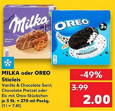 MILKA oder OREO Stieleis