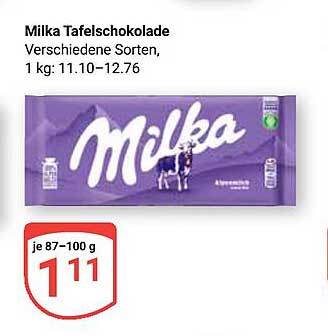 Milka Tafelschokolade - Verschiedene Sorten