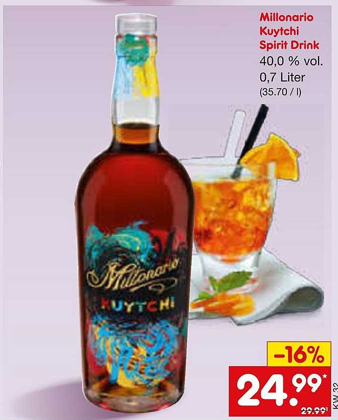 Millionario Kuytchi Spirit Drink 0,7 Liter, 40,0 % vol.