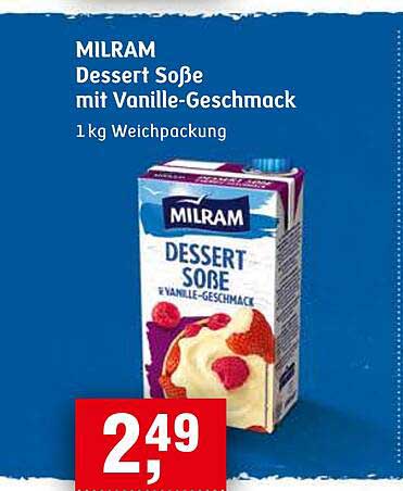 MILRAM Dessert Soße mit Vanille-Geschmack 1 kg Weichpackung