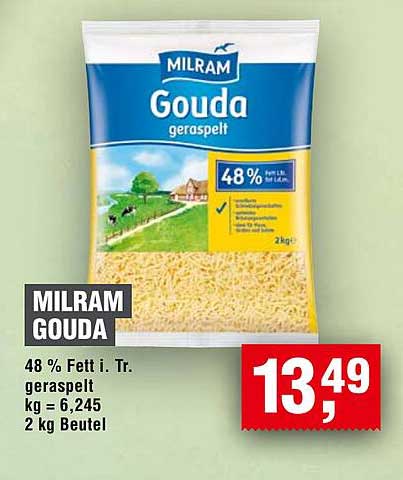 MILRAM Gouda geraspelt 2 kg