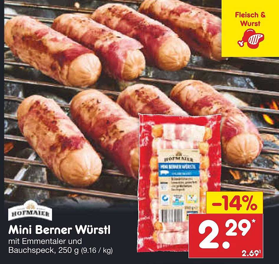 Mini Berner Würstl mit Emmentaler und Bauchspeck, 250 g