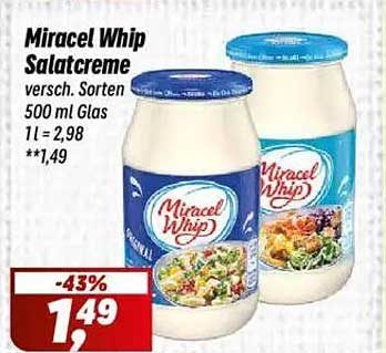 Miracel Whip Salatcreme versch. Sorten 500 ml Glas