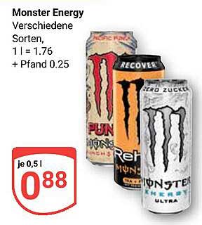 Monster Energy – Verschiedene Sorten