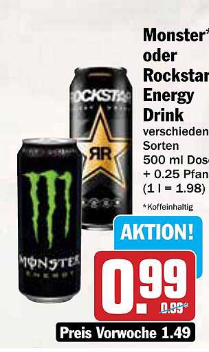 Monster® oder Rockstar Energy Drink 500 ml Dosen