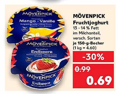 MÖVENPICK Fruchtjoghurt 150-g-Becher Erdbeere