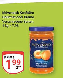 Mövenpick Konfitüre Gourmet oder Creme, verschiedene Sorten