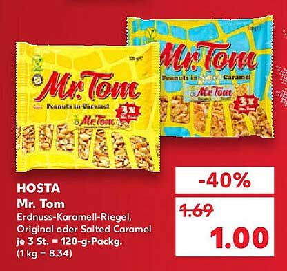 Mr. Tom Erdnuss-Karamell-Riegel - Original oder Salted Caramel