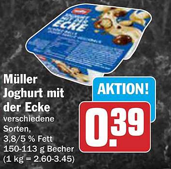 Müller Joghurt mit der Ecke - verschiedene Sorten