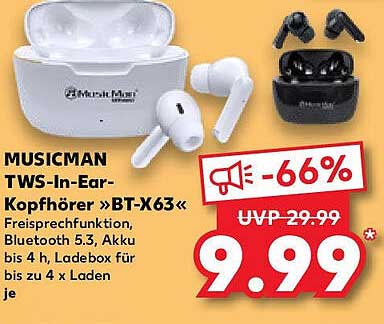 MUSICMAN TWS-In-Ear-Kopfhörer »BT-X63«