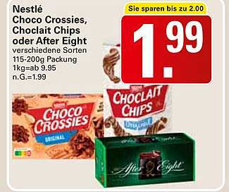Nestlé Choco Crossies, Choclit Chips oder After Eight
