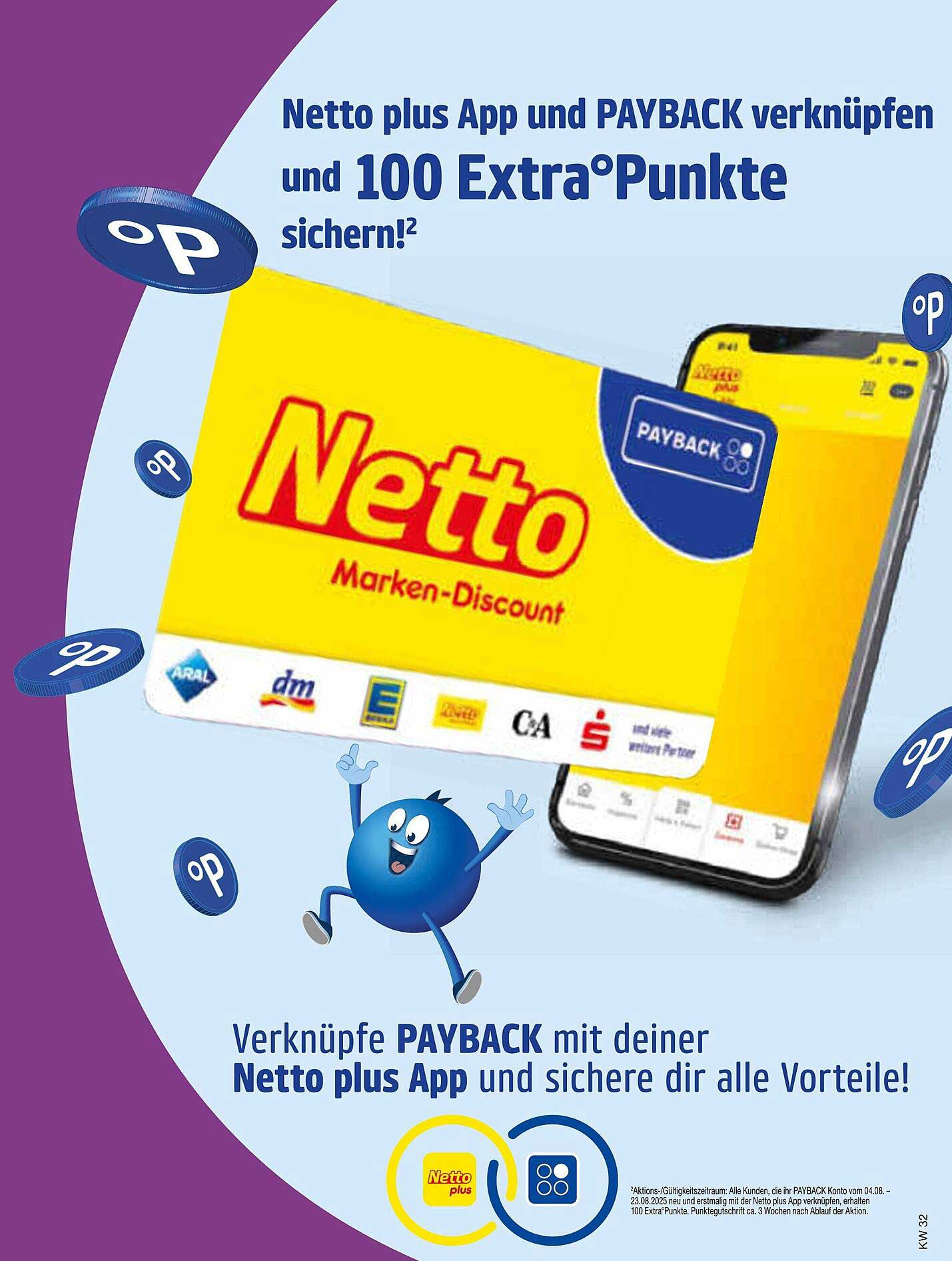 Netto plus App und PAYBACK verknüpfen und 100 Extra°Punkte sichern!