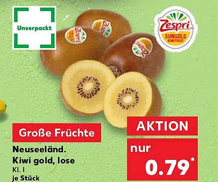 Neuseeland. Kiwi gold, lose K.I. je Stück