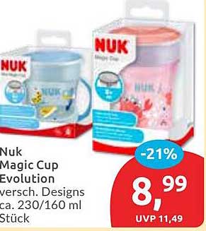 Nuk Magic Cup Evolution - Verschiedene Designs ca. 230/160 ml Stück