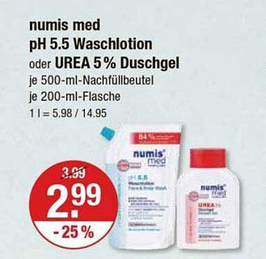 numis med pH 5.5 Waschlotion oder UREA 5 % Duschgel