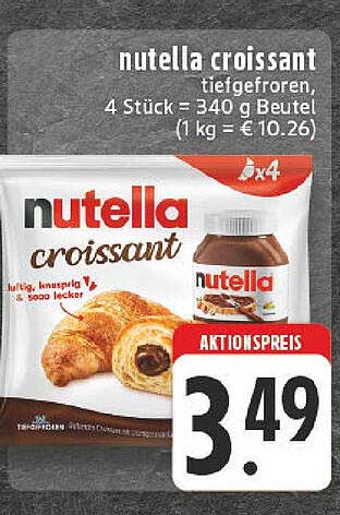 nutella croissant, tiefgefroren, 4 Stück Beutel - Aktionspreis!