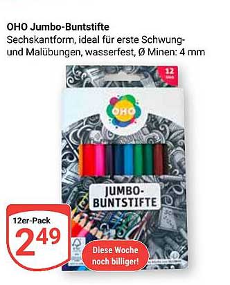 OHO Jumbo-Buntstifte 12er-Pack