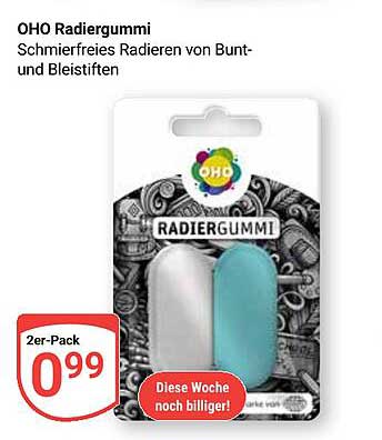 OHO Radiergummi 2er-Pack