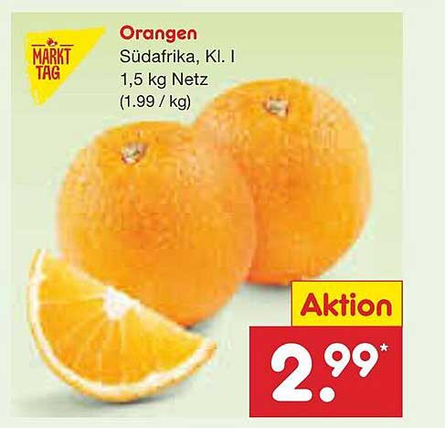 Orangen Südafrika, Kl. I – 1,5 kg Netz