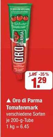 Oro di Parma Tomatenmark verschiedene Sorten je 200-g-Tube