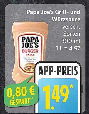 Papa Joe's Grill- und Würzsauce, 300 ml