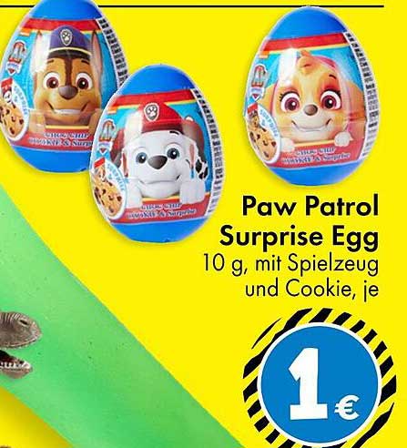 Paw Patrol Surprise Egg - 10 g mit Spielzeug und Cookie, je 1 €
