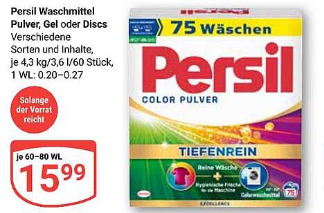 Persil Waschmittel Pulver, Gel oder Discs – Verschiedene Sorten und Inhalte