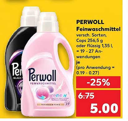 PERWOLL Feinwaschmittel - verschiedene Sorten, Caps 256,5 g oder flüssig 1,35 l