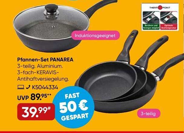 Pfannen-Set PANAREA 3-teilig - Aluminium mit 3-fach-KERAVIS-Antihaftversiegelung