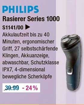 PHILIPS Rasierer Series 1000 S1141/00