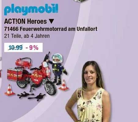 PLAYMOBIL ACTION Heroes 71466 Feuerwehrmotorrad am Unfallort