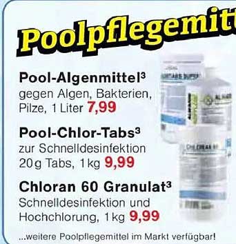 Pool-Algenmittel gegen Algen, Bakterien, Pilze, 1 Liter