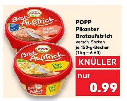 POPP Pikante Brotaufstrich - Verschiedene Sorten je 150-g-Becher