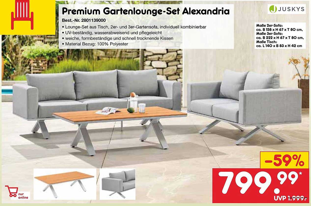 Premium Gartenlounge-Set Alexandria