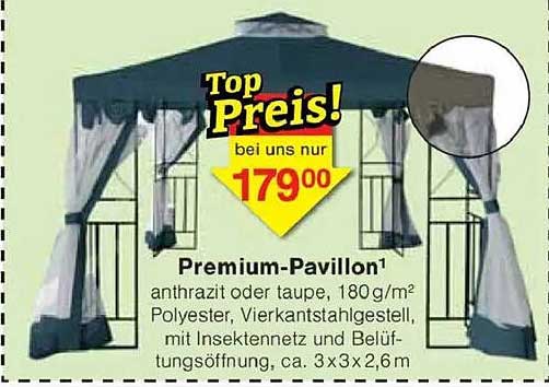 Premium-Pavillon anthrazit oder taupe