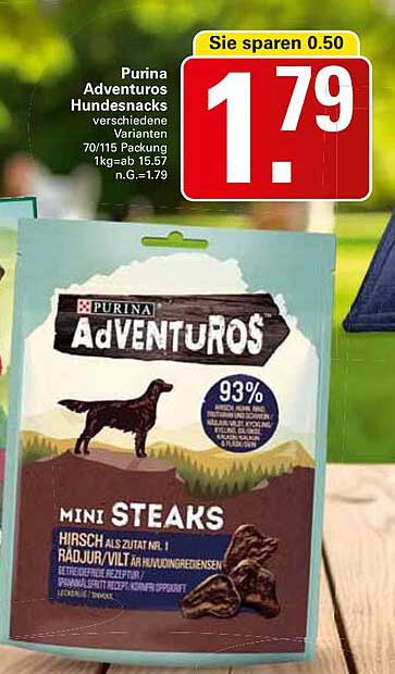 Purina Adventuros Hundenacks Mini Steaks 70/115g