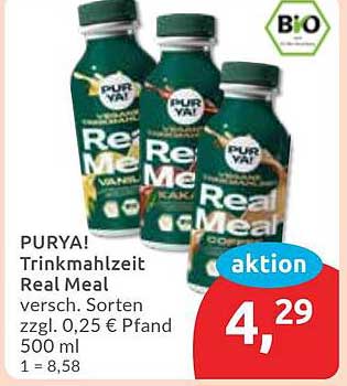 PURYA! Trinkmahlzeit Real Meal versch. Sorten 500 ml