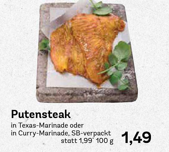 Putensteak in Texas-Marinade oder in Curry-Marinade, SB-verpackt